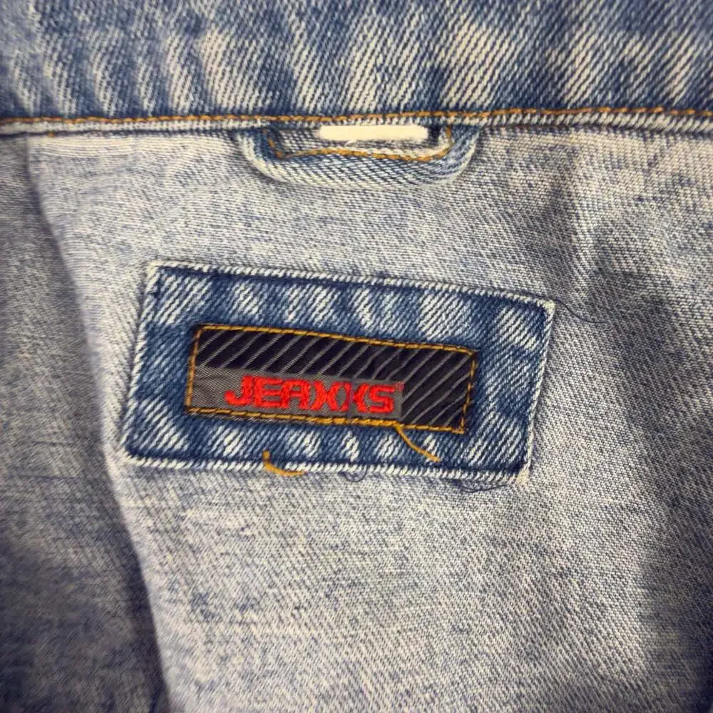 Jerxxs Vintage Denim Vest Blue Button Front